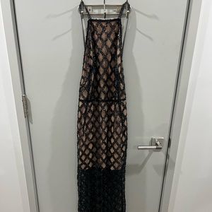 Bronx and Banco Coco Halter Neck Maxi Dress in Black